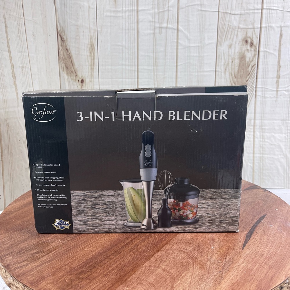Crofton Silver and Black 3-in-1 Hand Blender